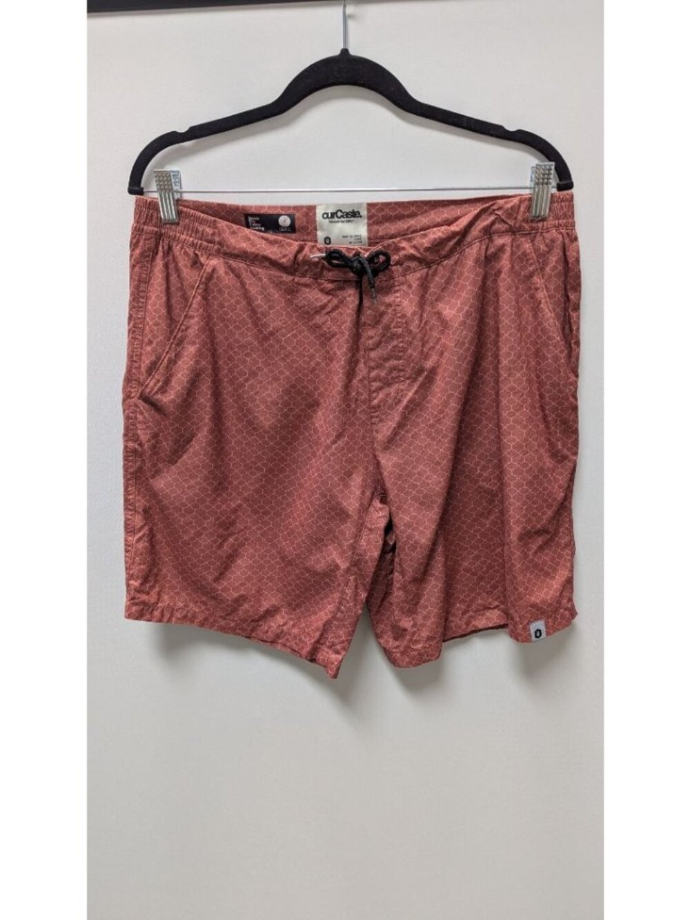 OurCaste Rust Brown Printed Swim Shorts
